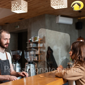 barriera parafiato da banco bar